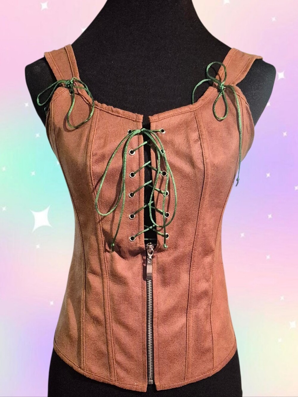 Ren Faire Faux Suede Corset Top
